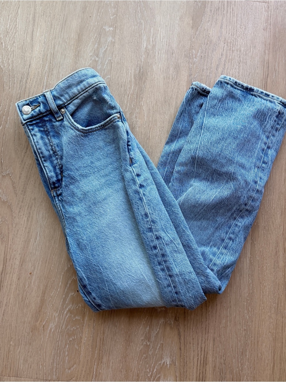 Loft lightly distressed straight leg jeans